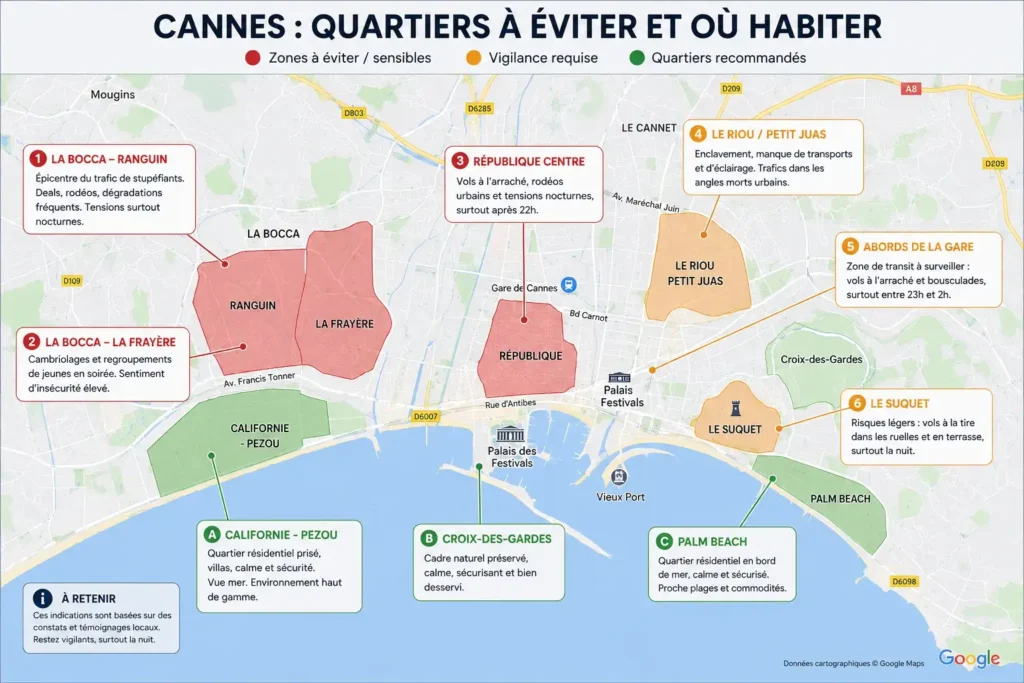 Cannes quartiers à éviter